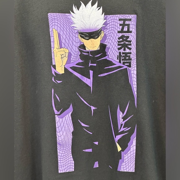 Hot Topic JuJuTsu Kaisen Gojo Short Sleeve Crew Neck T-Shirt - Black - size XXL - Picture 3 of 5